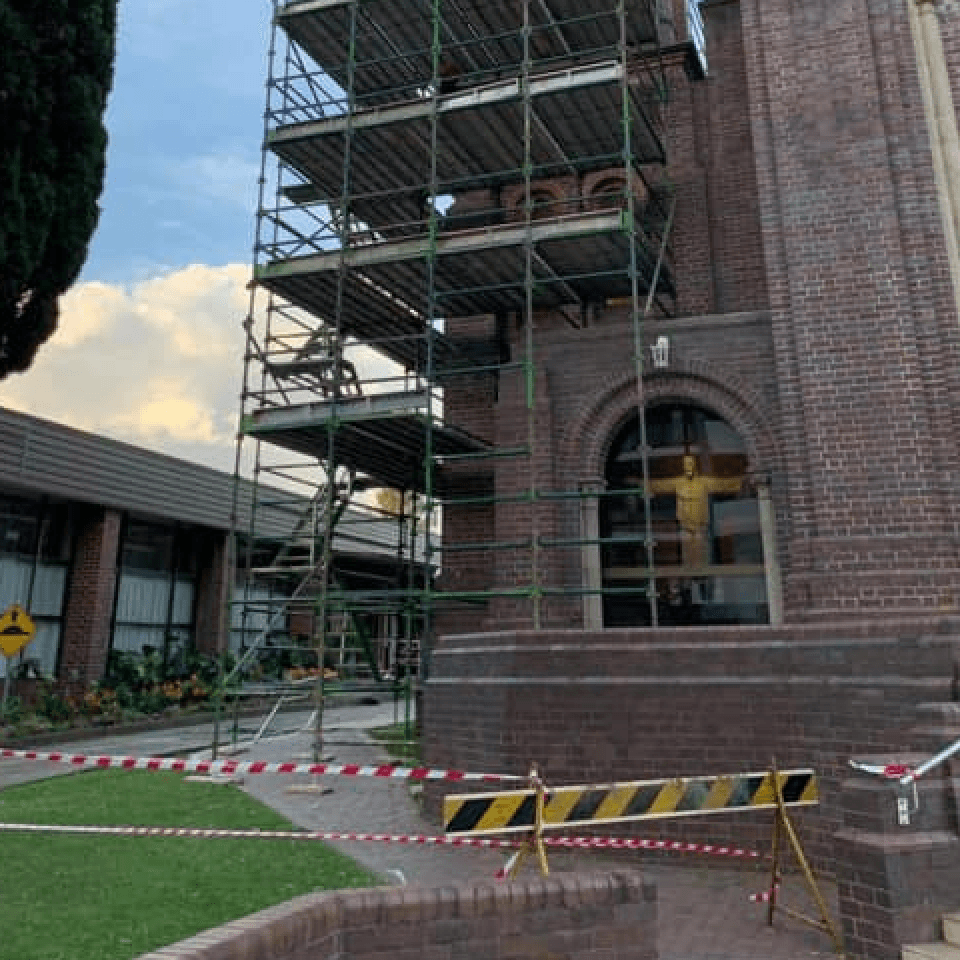 Scaffold access supporting works at St Joachim’s Parish, Lidcombe