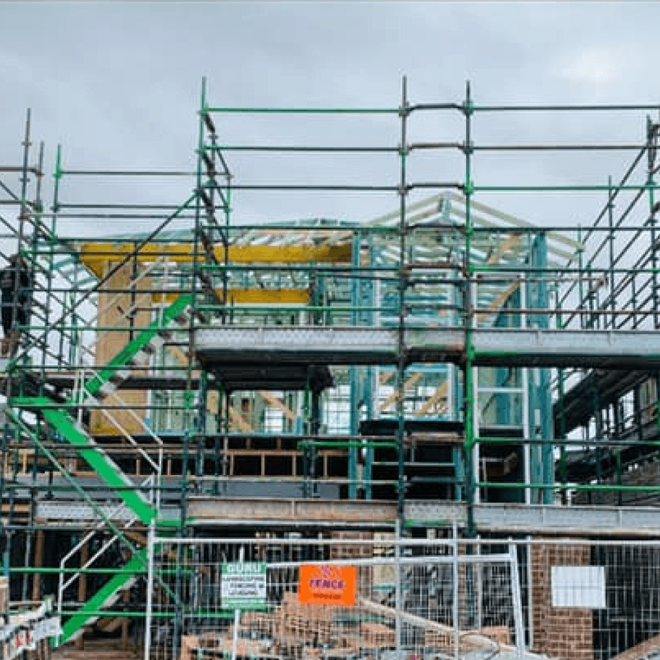 Residential scaffolding platforms at the Schofields project