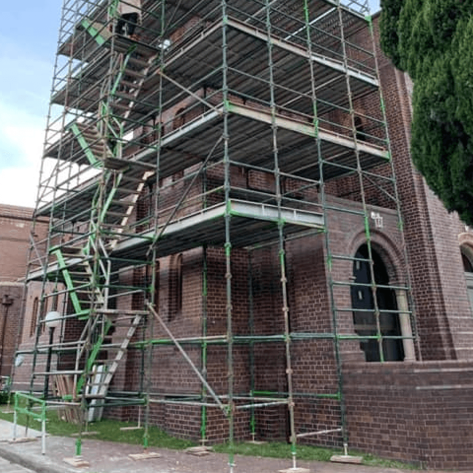 Scaffolding installed at St Joachim’s Parish in Lidcombe
