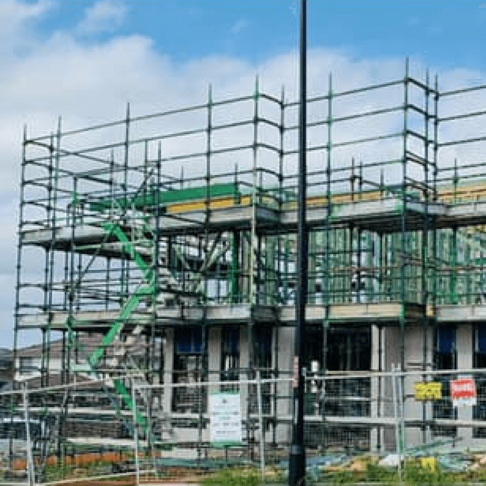 Scaffold access around the Bardia residential development