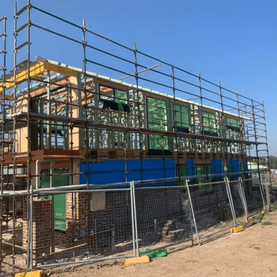 Scaffolding structure supporting construction works in Kellyville
