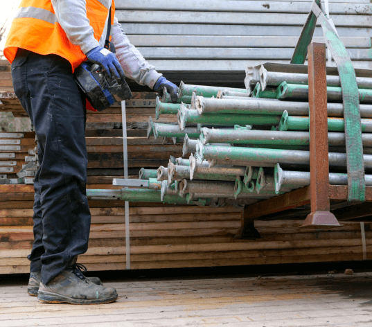 Scaffolding hire equipment set up for high-access work