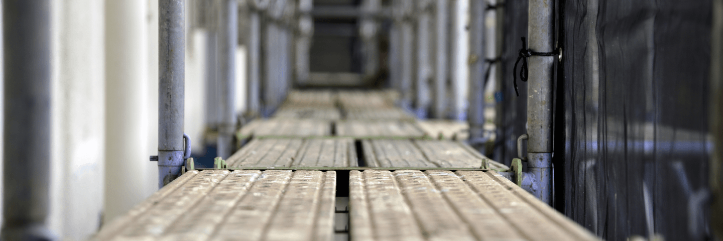 Specialised scaffolding and hoarding solution on a Sydney construction site